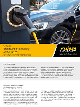 Enhancing the mobility of the future. Specialty lubricants for electric vehicles